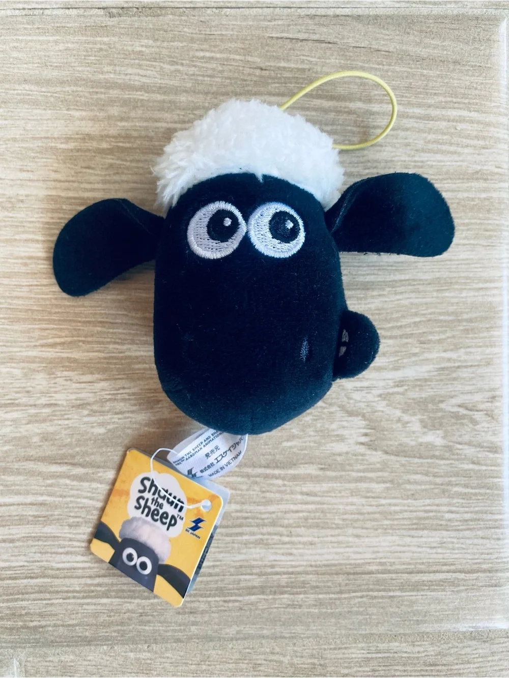 Shaun the Sheep Face Plush Keychain Mascot Charm Japan Import SK Japan NWT
